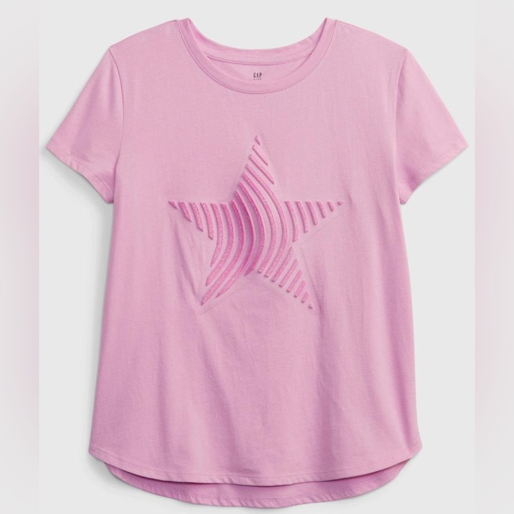 Gap Kids Pink Star Short Sleeve Tee Size XS